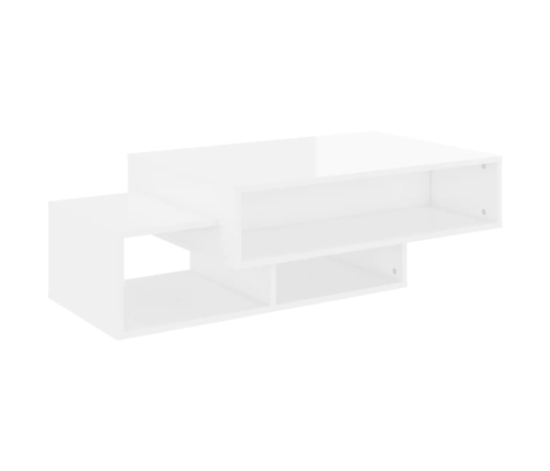 Mesa de centro madera de ingeniería gris brillante 105x55x32 cm