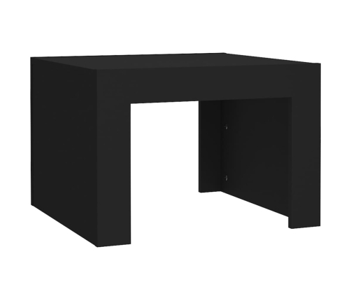 Mesa de centro madera contrachapada negro 50x50x35 cm