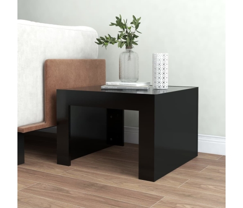 vidaXL Mesa de centro madera contrachapada negro 50x50x35 cm