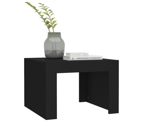 vidaXL Mesa de centro madera contrachapada negro 50x50x35 cm