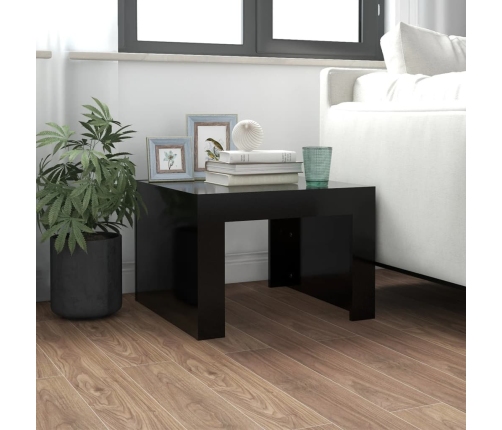 vidaXL Mesa de centro madera contrachapada negro 50x50x35 cm