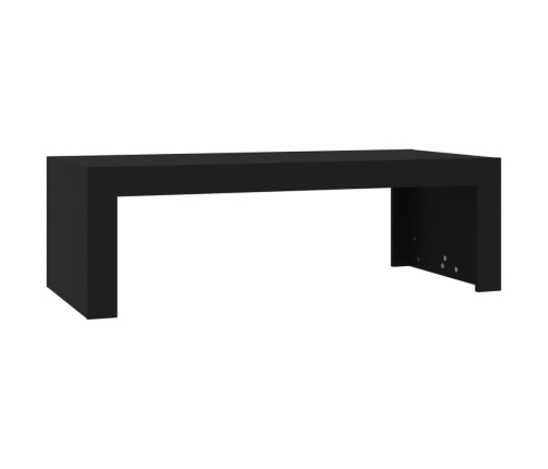 vidaXL Mesa de centro madera de ingeniería negra 110x50x35 cm