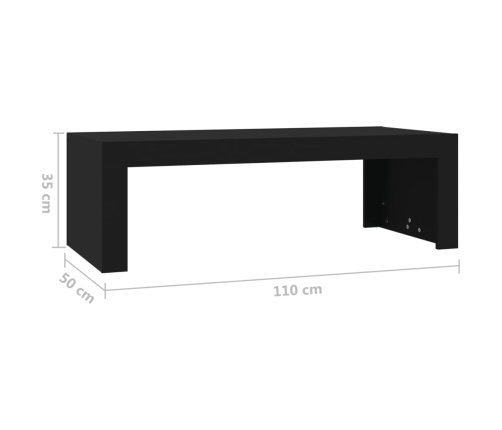 Mesa de centro madera de ingeniería negra 110x50x35 cm