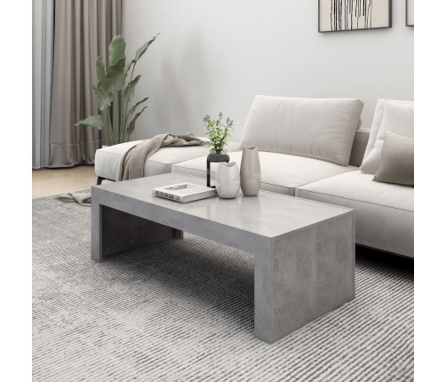 Mesa de centro madera de ingeniería gris hormigón 110x50x35 cm