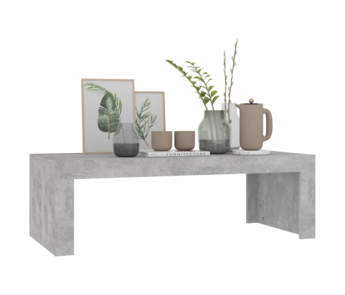 Mesa de centro madera de ingeniería gris hormigón 110x50x35 cm