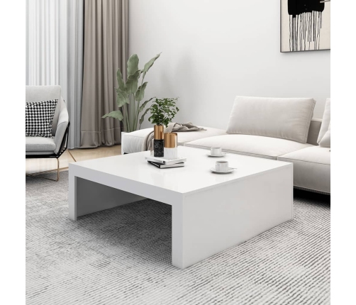 vidaXL Mesa de centro madera contrachapada blanco 100x100x35 cm