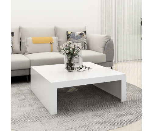 vidaXL Mesa de centro madera contrachapada blanco 100x100x35 cm