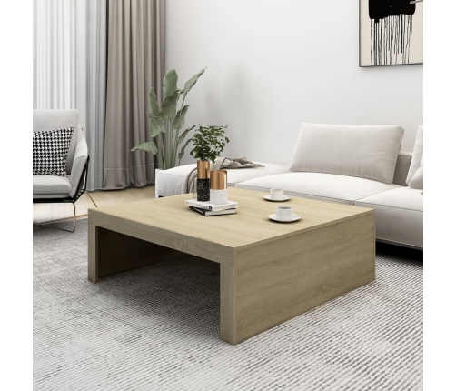 Mesa de centro madera contrachapada roble Sonoma 100x100x35 cm