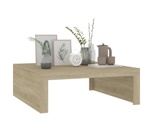 Mesa de centro madera contrachapada roble Sonoma 100x100x35 cm