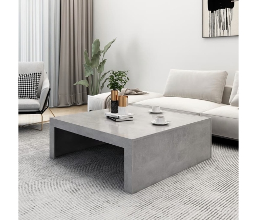 Mesa de centro madera de ingeniería gris hormigón 100x100x35 cm