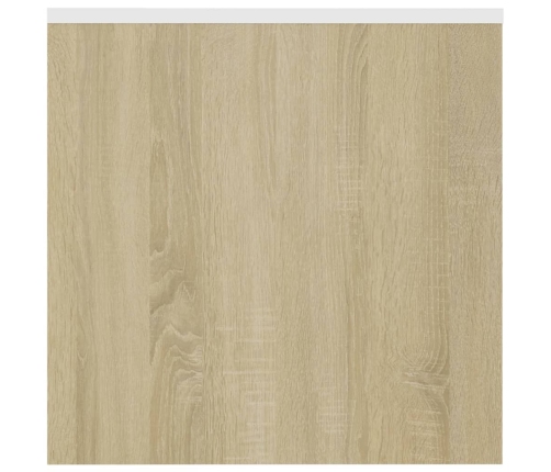 vidaXL Mesas apilables 3 pzas madera contrachapada blanco roble Sonoma