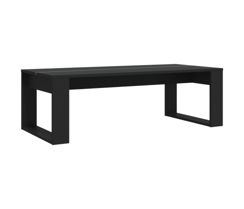 Mesa de centro madera contrachapada negra 110x50x35 cm