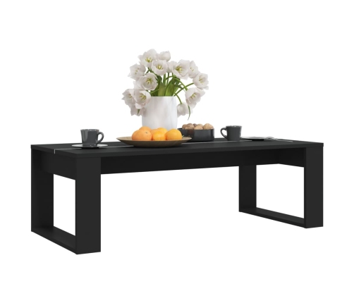 Mesa de centro madera contrachapada negra 110x50x35 cm