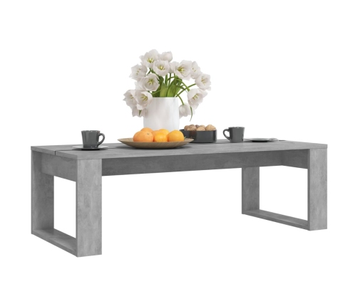 Mesa de centro madera de ingeniería gris hormigón 110x50x35 cm