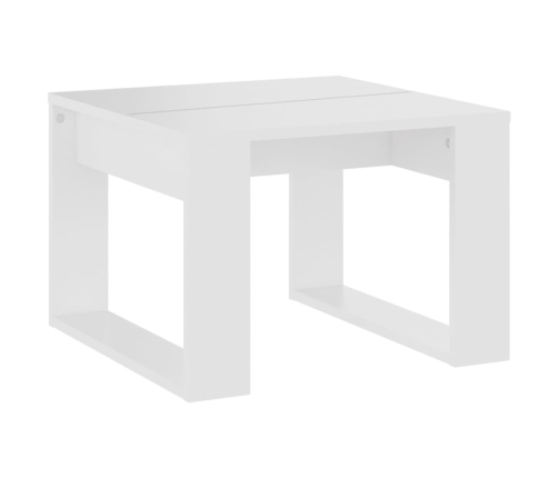 vidaXL Mesa auxiliar de madera contrachapada blanco 50x50x35 cm