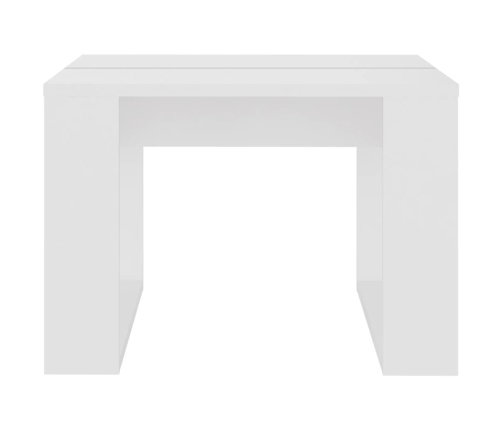 vidaXL Mesa auxiliar de madera contrachapada blanco 50x50x35 cm