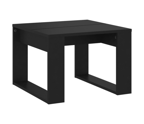 Mesa auxiliar de madera contrachapada negro 50x50x35 cm