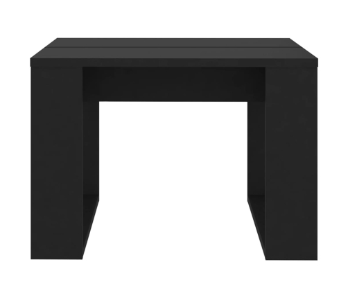 Mesa auxiliar de madera contrachapada negro 50x50x35 cm