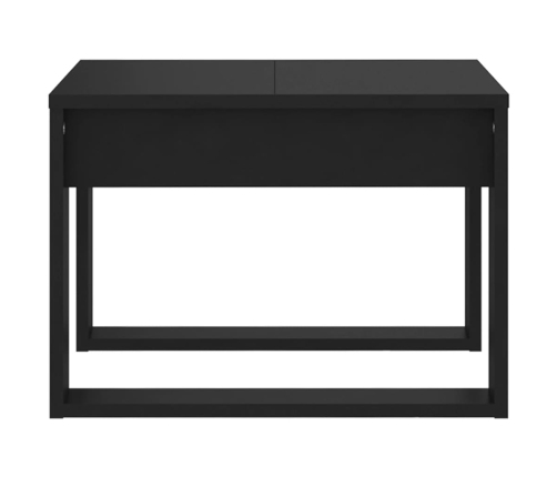 Mesa auxiliar de madera contrachapada negro 50x50x35 cm