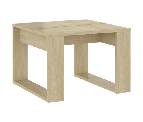 Mesa auxiliar de madera contrachapada roble Sonoma 50x50x35 cm