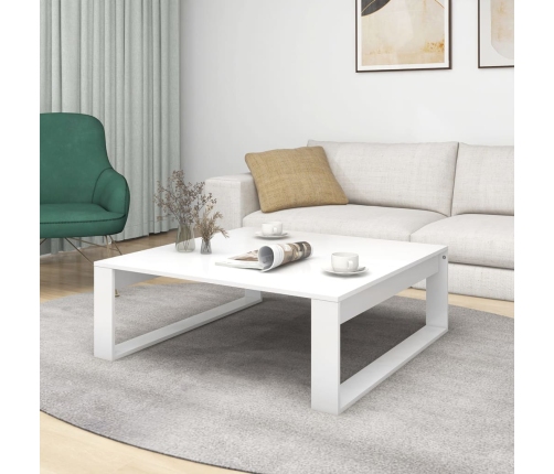 Mesa de centro madera contrachapada blanco 100x100x35 cm