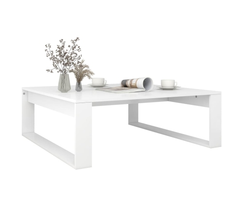 Mesa de centro madera contrachapada blanco 100x100x35 cm