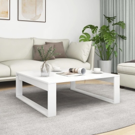 Mesa de centro madera contrachapada blanco 100x100x35 cm