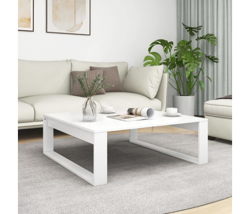 Mesa de centro madera contrachapada blanco 100x100x35 cm