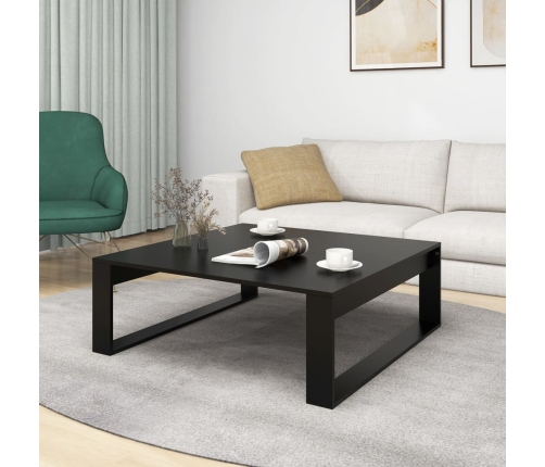 Mesa de centro madera contrachapada negro 100x100x35 cm