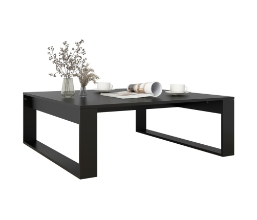 Mesa de centro madera contrachapada negro 100x100x35 cm