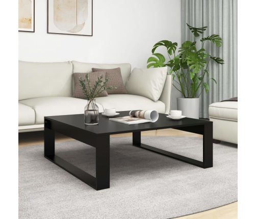 Mesa de centro madera contrachapada negro 100x100x35 cm