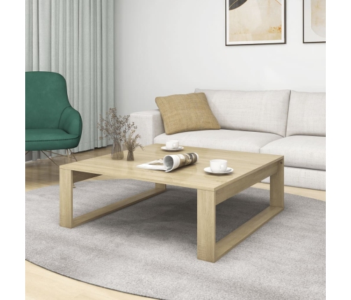 Mesa de centro madera contrachapada roble Sonoma 100x100x35 cm