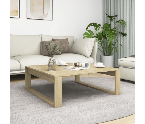 Mesa de centro madera contrachapada roble Sonoma 100x100x35 cm