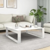 Mesa de centro madera contrachapada blanco brillo 100x100x35 cm