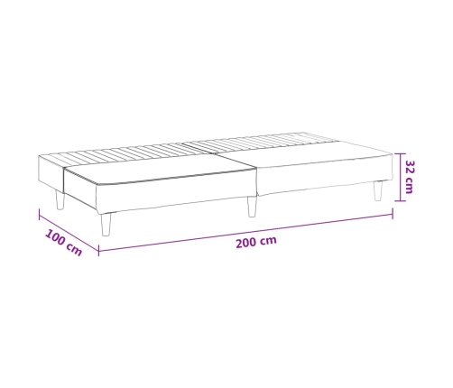 vidaXL Sofá cama de 2 plazas terciopelo gris claro