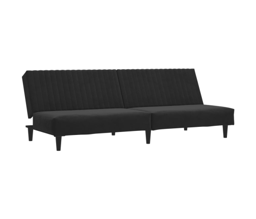 vidaXL Sofá cama de 2 plazas terciopelo negro