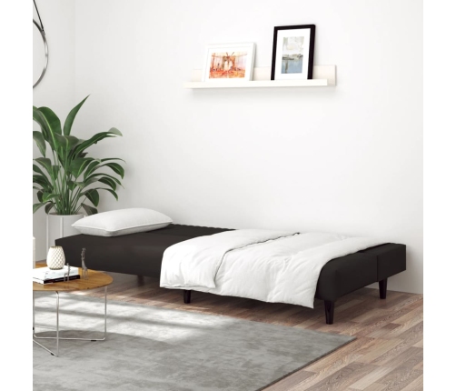 vidaXL Sofá cama de 2 plazas terciopelo negro