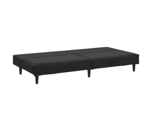 vidaXL Sofá cama de 2 plazas terciopelo negro