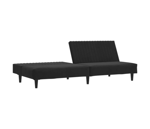 vidaXL Sofá cama de 2 plazas terciopelo negro