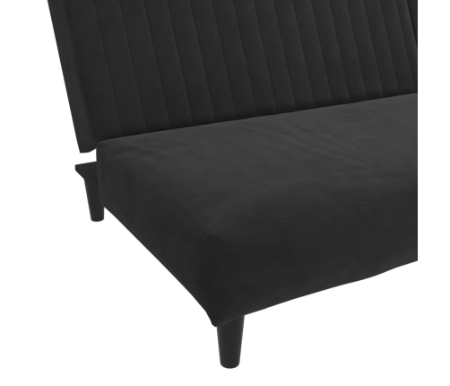 vidaXL Sofá cama de 2 plazas terciopelo negro