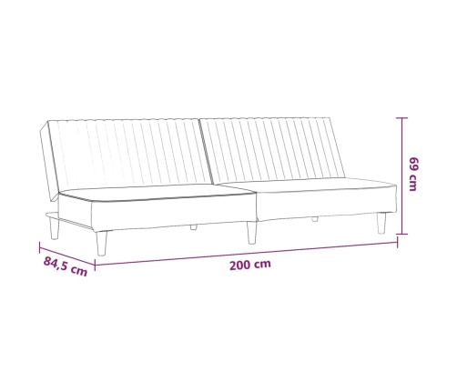 vidaXL Sofá cama de 2 plazas terciopelo negro