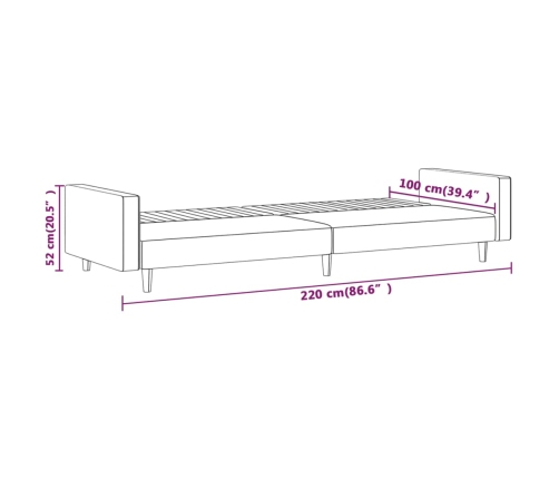 vidaXL Sofá cama de 2 plazas terciopelo gris oscuro