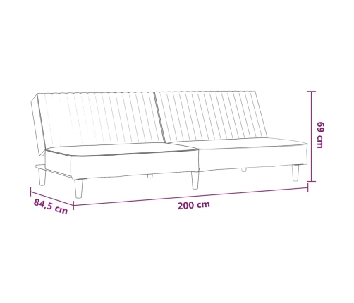 Sofá cama de 2 plazas cuero sintético negro