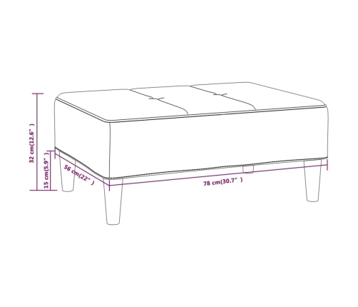 vidaXL Taburete de tela color crema 78x56x32 cm