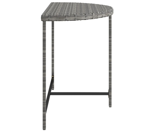 Mesa de jardín de ratán sintético gris 100x50x75 cm