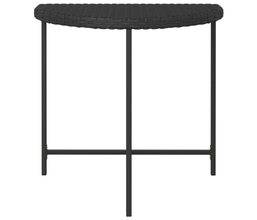 Mesa de jardín de ratán sintético negra 80x50x75 cm