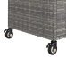 Carrito de bar con cajón ratán sintético gris 100x45x97 cm