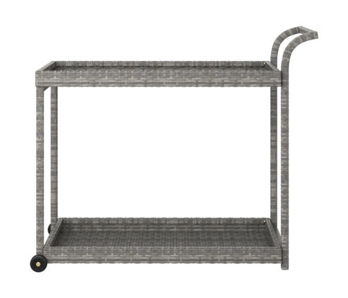 Carrito de bar ratán sintético gris 100x45x83 cm