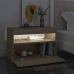 Mesitas de noche con LED 2 uds contrachapada Sonoma 60x35x40 cm