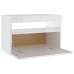 Mesita de noche con LED contrachapada blanco brillo 60x35x40 cm